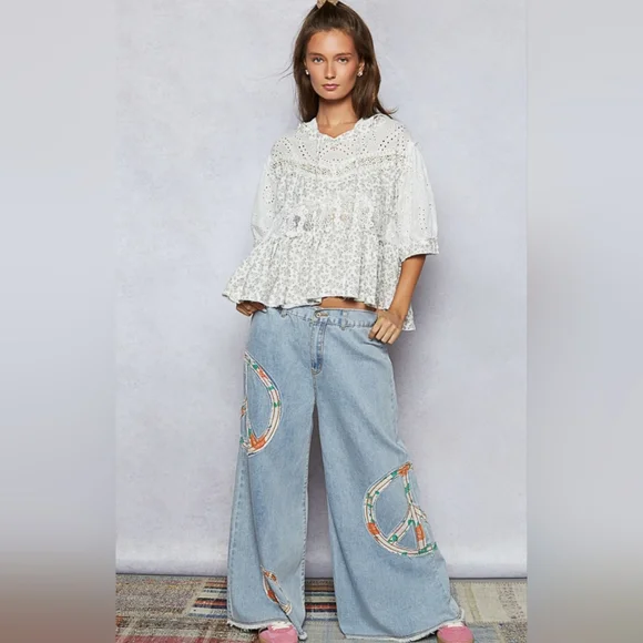 🌞#496 POL ROUND NECK BALLOON HALF SLEEVE HOODIE TOP - Picture 2 of 5